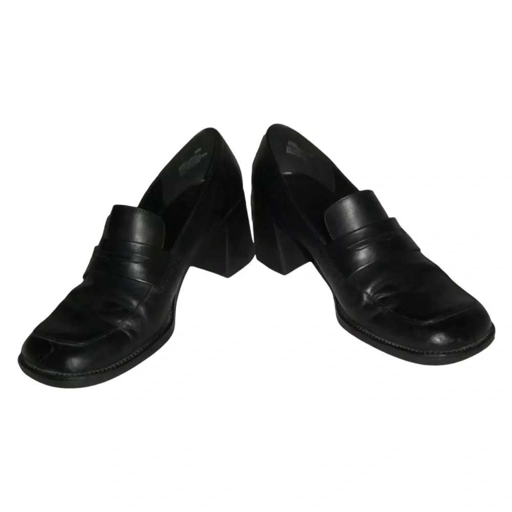 White Mountain Loafers Vintage 90's Black Penny Chunky y2k Bratz Preppy Academia